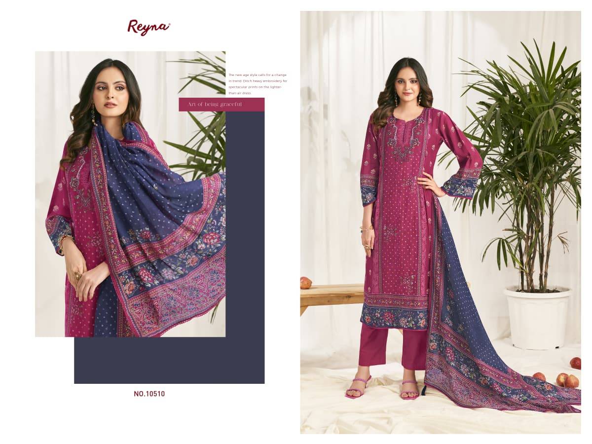ZAISHA By REYNA 10509 A TO 10511 Beautiful Festive Suits Stylish Colorful Fancy Casual Wear & Ethnic Wear PURE MUL CHANDERI Dresses At Wholesale Price